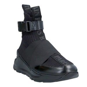 Balmain Hightop leather B-Troop Black sneakers NEW